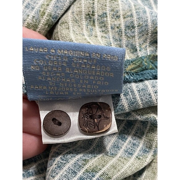 Bermuda Bay Shirt Mens Large Deep Sea Blue Caribbean Palm Tree Silk Tropical - Picture 10 of 10